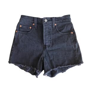 Levi's Women's Ribcage Button Fly Jean Shorts Black 24